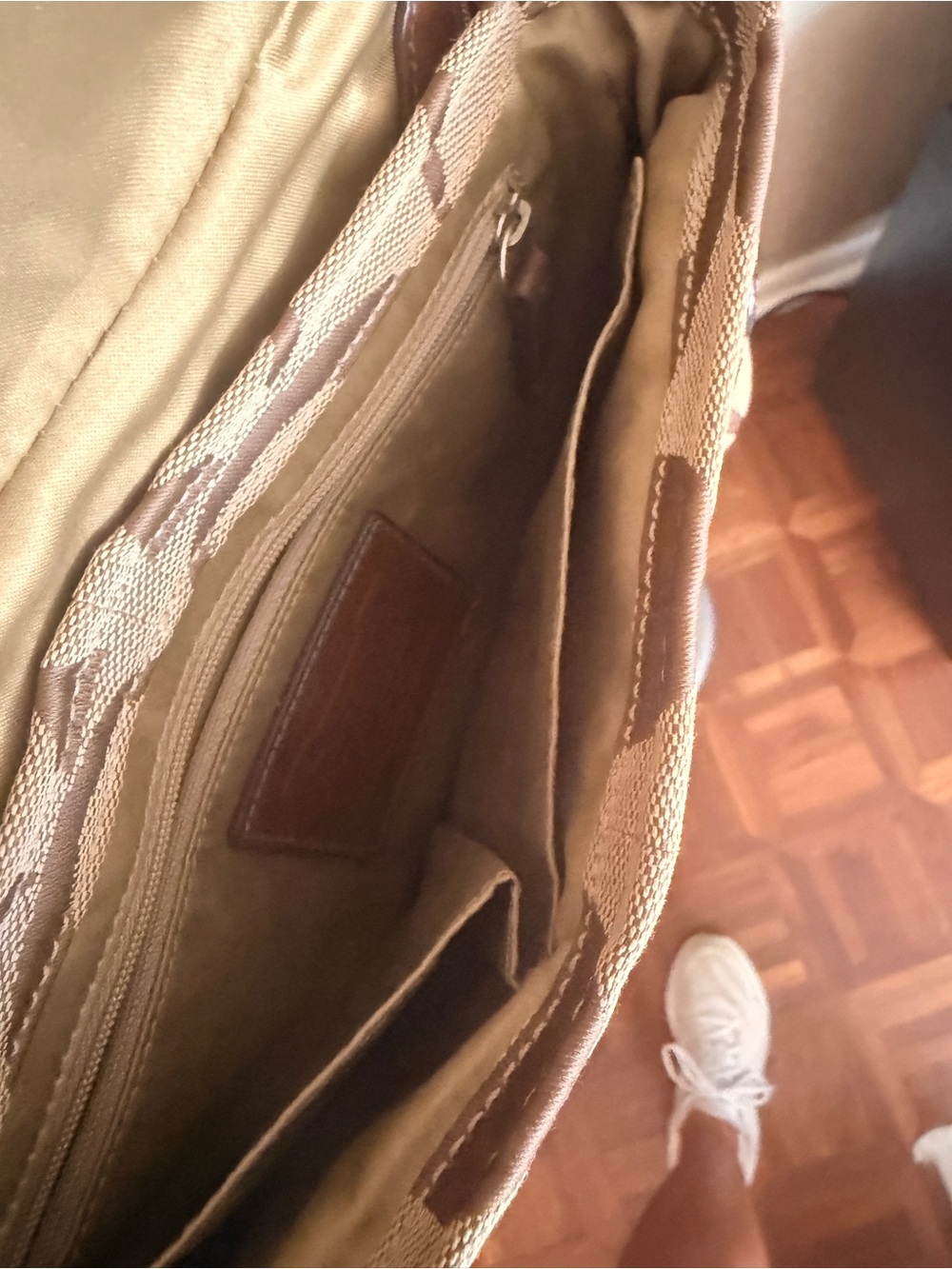 Coach Brown Signature Canvas Crossbody with Leather Strap - Picture 8 of 9